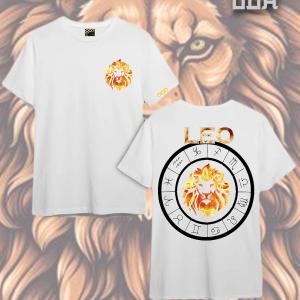 ODA Leo July 23 - August 22 Zodiac Sign T-Shirt Cotton with Durable Rubberized Print for Men and Women crewneck Round Neck Comfort Fashion Fit Sleeve Top Womenswear Check Love Piece Polyester Lingerie Streetwear  Sumer Casual Short Sleeve