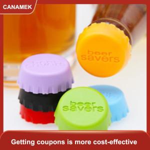 【CANAMEK 】 6pcs Reusable Silicone Bottle Caps Beer Cover Soda Cola Lid Wine Saver Stopper
