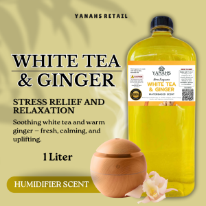 WHITE TEA & GINGER Humidifier Scent 1L Water Based Essential Oil