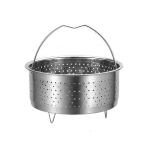 Stainless Steel Steamers Drain Basket Steaming Rack Stand with Handle Steaming Tray for Rice Eggs Vegatable and