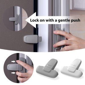 Child Lock Protector Cabinet Fridge Door Lock Door Fastening Buckle T-Type Double Button Refrigerator Catch Baby Safety