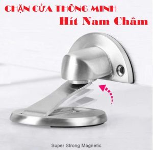 Chặn cửa thông minh Hít Nam Châm Chặn Cửa Như Vô Hình Dán Sàn chống va đập - kèm dán 3M & ốc vít