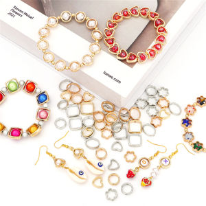 50 ชิ้น สองหลุม CCB หัวใจพลัมรูปไข่วงกลมกรอบลูกปัด Spacer สำหรับ DIY สร้อยคอสร้อยข้อมือต่างหูจี้เครื่องประดับทำอุปกรณ์เสริม