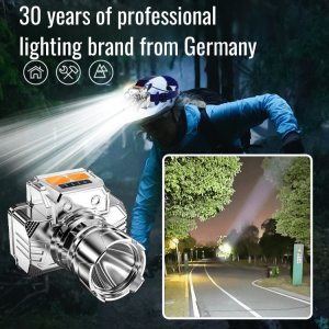 Headmounted adjustable brightness super bright outdoor night fishing flashlight