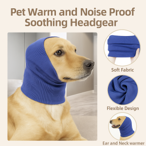 Pet Cat Dog Head Cover Warm Ear Muff Scarf Stress Reducing Grooming Stimulation Pet Head Cover