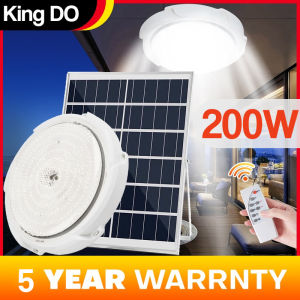 Kingdo 60W~500W Solar Led Ceiling Lamp Indoor Lights With Panel And Remote Suitable For Room Bedroom Kitchen Bathroom Living Room
