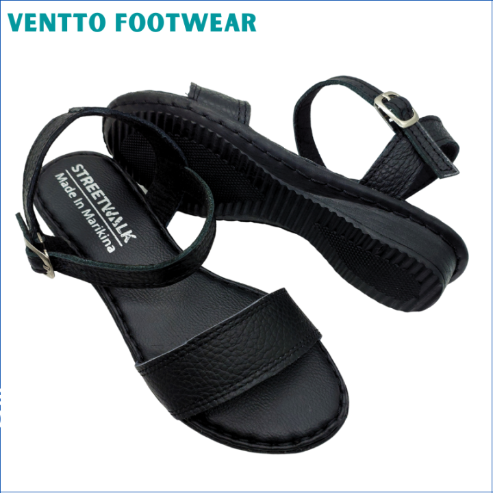 Ventto Footwear Duty Sandals for Women Black Leather Duty Sandals for Girls  and Flat Leather Sandals Black Duty Sandals for SM on Sale Duty Sandals 