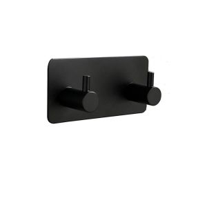 TRANQUIL HUT Black Stainless Steel Wall Hook 3M Sticker Adhesive Hanging Towel Holder Multi-Purpose Heavy Duty Bags Key Hangers for Home