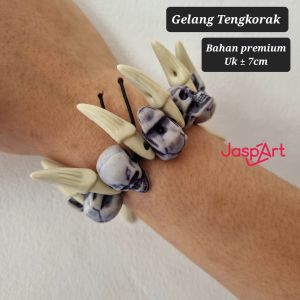 Gelang Tangan Aksen Kepala Tengkorak Gelang Tengkorak Taring Gelang Halloween Gelang Unik