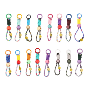 Bag Pendant Lanyard Polyester Braided Keychain Strap Bag Charm Alloy Keyring Key Holder for Travel and Everyday Use