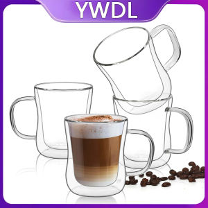 YWDL 180/250/400ml Double Wall Glass Espresso Cups Clear Coffee Mug With Handle For Hot Cold Beverage Milk Juice Drinkware Set2026