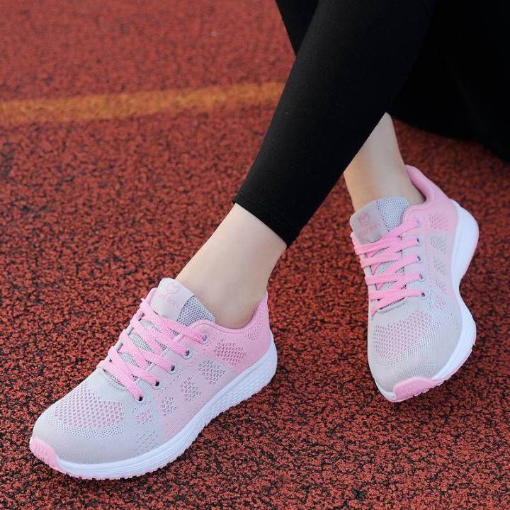 Shoes for Women Couples Casual Sports Shoes Lace Mesh Round Cross