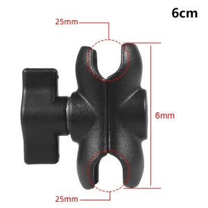 LUSIT 1Pcs Aluminum Alloy Double Socket Arm 1" 25mm Ball Head 6/9/15cm Base Adapter Camera Extension Holder for RAM Mounts