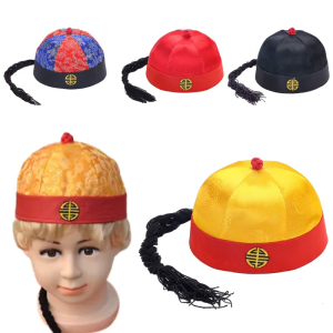 Chinese Emperors Hat Zhenhuan Zhuan Costume Oriental Headwear for Kids Chinese Qing Dynasty Style Hat for Cosplay