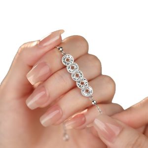 Lắc Tay  Đồng Tiền Bạc  May Mắn Lấp Lánh Nữ Tính Dịu Dàng VTDONGXUBAC18