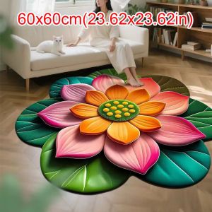 MIRELAE Soft Sunflower Carpet Non-slip Special-shaped Sunflower Mat Durable Absorbent Bathroom Floor Mat for Living Room Tea Table Bedside