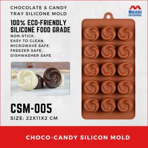 CSM-005 Migadu Non-stick Chocolate and Candy Tray and Other DIY Silicone Mold Swirl Design