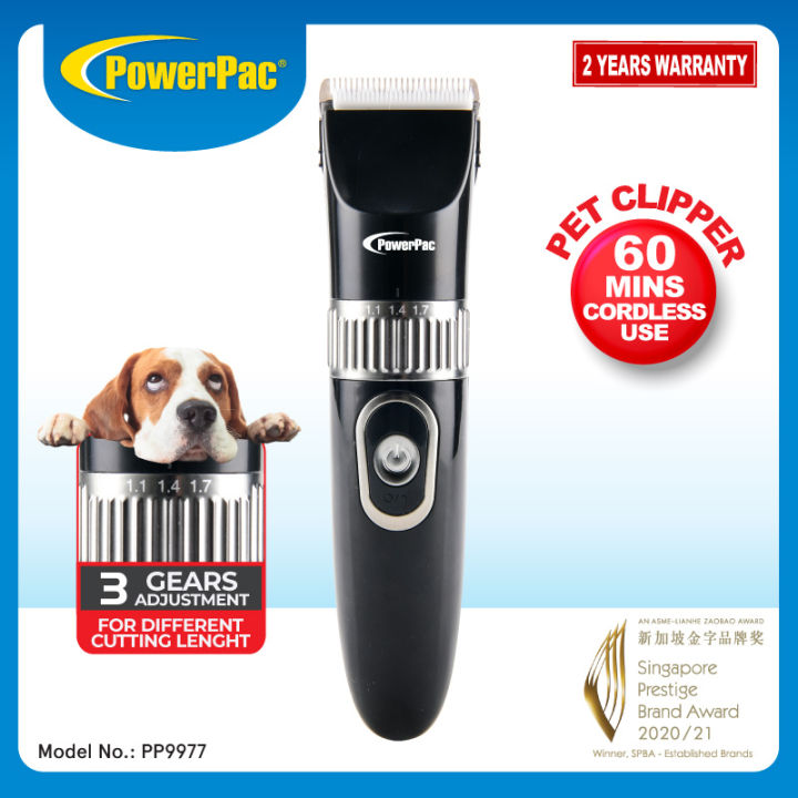 PowerPac Pet Hair Cutter Pet Clipper Rechargeable Pet Cutter Kit PP9977 Lazada Singapore