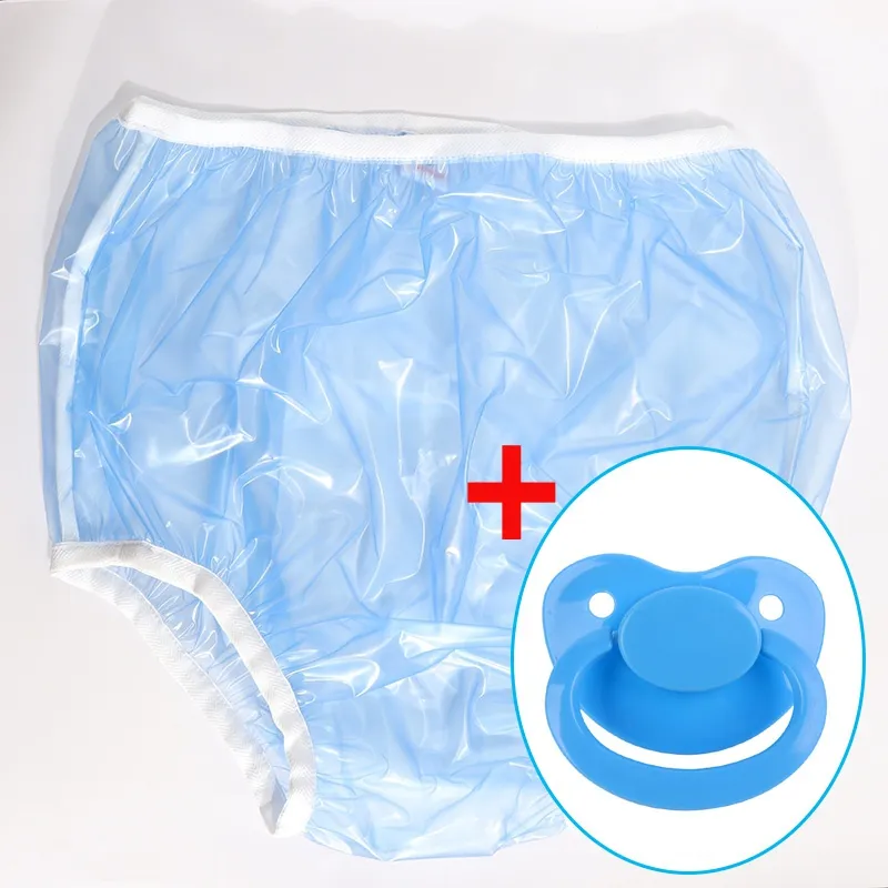 3PCS ABDL adult diaper pvc reusable baby pant diapers onesize plastic  bikini bottoms DDLG adult baby new underwear blue diapers