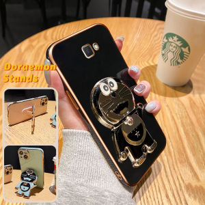 Casing Ponsel untuk Samsung J7 Prime 2 J7 Pro J7 2017 J7 2018 J2 Prime Case sarung HP desain Phone Stands baru pola Doraemon lucu kartun Cases pola lapisan tipis melindungi Kesing tahan Casing guncangan Softcase