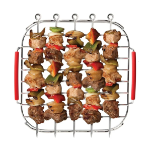 Hai Lớp nồi chiên ít dầu Rack với xiên bền nướng bằng thép không gỉ chủ cho nhà bếp ngoài trời nấu ăn trong nhà