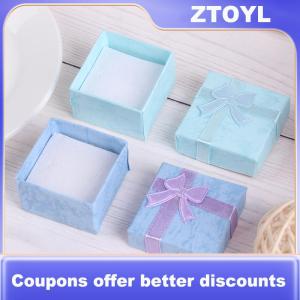 【ZTOYL】 10 chiếc bộ Hộp quà đựng trang sức Hộp đóng gói bằng giấy đựng vòng cổ khuyên tai nhẫn