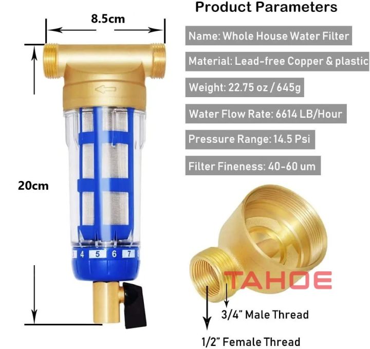 Testa di Rame Raffinata Spin Down Prefiltro per Sedimenti