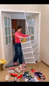 Multi-layer Shoe Rack with Plastic Dust Cover Space-saving Shoe Organizer