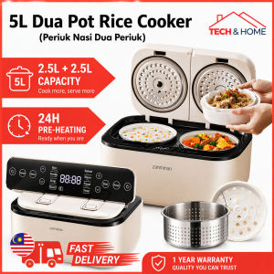 X1AOM1 5L Double Rice Cooker Non-Stick Rice Cooker Periuk Nasi Smart Screen Multifunction Cooker Easy Cleaning 双胆锅 饭锅