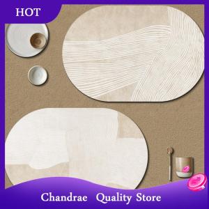 [Chandrae] ที่รองจานหนังทรงรีกันน้ำมันกันความร้อนสำหรับตกแต่งบ้านโต๊ะรับประทานอาหารในครัว
