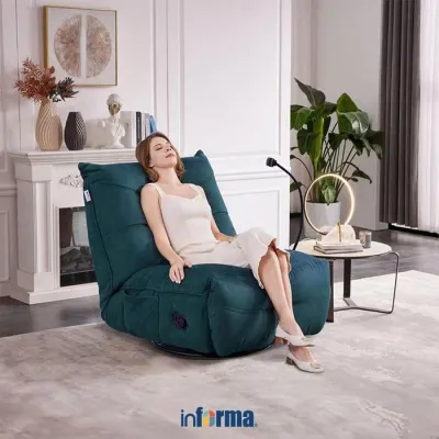 PROMO BIG SALE Informa Cheers Melody Sofa Recliner Rocking Fabric 1 Seater Tempat Rebahan Sofa Santai Ruang Tamu Reclining Couch Furniture Indoor Rumah Kursi Santai Kursi Goyang Kursi Malas Kursi Baca