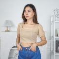 AMANAH FASHION - ATASAN CROP TOP VELECIA TOP RIB / CROP TOP / ATASAN WANITA CROP TOP. 