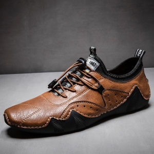COD 100% KULIT Sepatu Pantofel Pria Pantofel Formal Tali Handmade Sepatu Loafer Olahraga Kantor Cowok 087