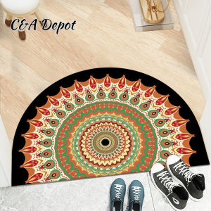 [DIWALI Decorations]Ins Crystal Velvet Rug Floor Mat Deepavali Semi Circle Entrance Carpet Kitchen Mat Home Decor Floor Mat Bedroom Decorations Anti slip Floor Mat Home Decor Indian Diwali Decorations Deepavali Decoration items