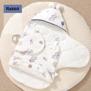 Phim hoạt hình bông nguyên chất cho trẻ sơ sinh quấn Nam Nữ Chống đá Túi ngủ trùm đầu đồ dùng cho em bé