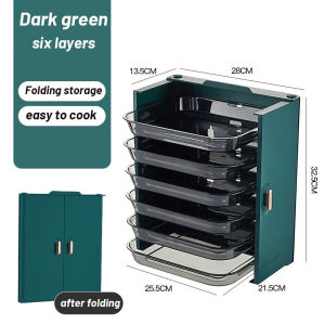 Wall Mounted Vegetables Tray 6-Layer Prepare Cooking Dishes Tray Multi-Functional Racks Kitchen Organizer and Storage 6 层壁挂式蔬菜托盘 准备烹饪菜肴托盘 多功能厨房收纳和储物架