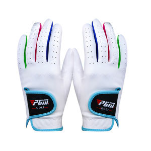 1 Pair Glove PGM Boys Girls Outdoor Sport Cloth Golf Gloves Left Hand and Right Hand Breathable Anti-slipping Gloves 2 Color White Pink for Child