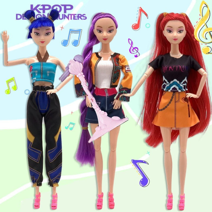 KPop Demon Hunters Huntrix Rumi Action Figure Collection Toys Rumi Zoey ...