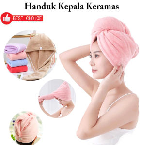 Handuk Keramas Handuk Rambut Magic Handuk Kepala / Handuk Pengering Rambut Berkancing Handuk Turban Topi Keramas Termurah Terbaru Promo