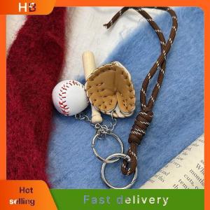 HB Mini Baseball Glove Wooden Bat Keychain Womens Bag Accessories Sports Car Key Chain Key Ring Gift For Man Women