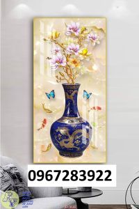 Gạch tranh 3D bình hoa đẹp