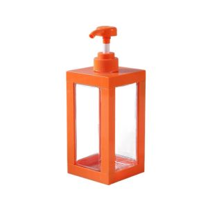 JON09 Square Lotion Dispenser Bottles Transparent Refillable Soap Pump Dispensers Bathroom Accessories Plastic Gel Hand Sanitizer Bottle Body Wash