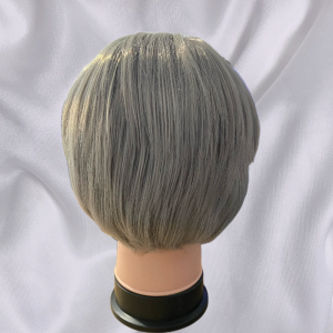 Pengiriman lokal）Produk Baru Rekomendasi Wig Fashion Pria Korea Rambut Pendek Lurus Granny GrayikjnTiba dalam tiga hari