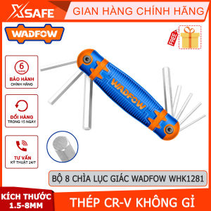 Bộ 8 chìa lục giác WADFOW WHK1281 chất liệu thép CR-V không gỉxử lý nhiệt mạ chromechính hãng