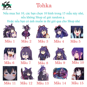 Date A Live - Set 10/15 Sticker Tohka / Tohka Yatogami anime / light novel Date a live dán trang trí siêu đẹp chống nước chống xước