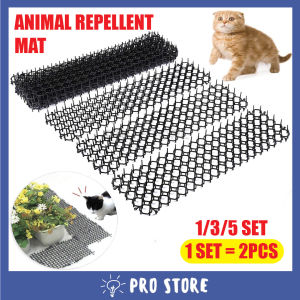 PROSTORE Animal Repellent Mat 2pcs Scat Spike Mat Humane Anti Cat Dog Mat Spikes Black Pet Control Carpet