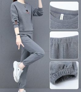 Waffle Casual Fashion Sports Suit Two Piece Suit