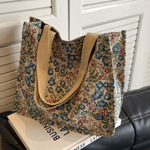 Womens bag large capacity shoulder handbag new womens canvas bag pattern bag