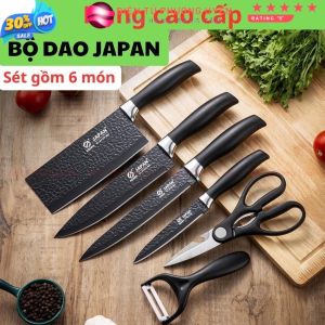 SKU319 - Bộ Dao Làm Bếp Nhật Bản 5 Món Màu Đỏ Dao Bếp Sang Trọng Thép Không Rỉ Siêu Bền Đẹp