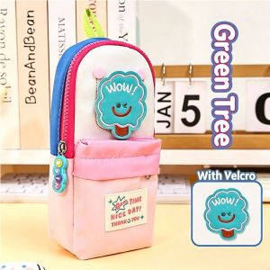 Korean Style Macaron Series Stationery Pouch Cute Pencil Case Washable Large Multifunctional Stationery Storage Gift